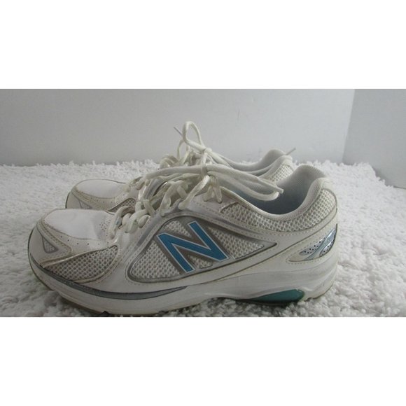 NEW BALANCE 847 Womens SIZE 9.5(2A) WHITE/AQUA WW847WB CUSHIONED WALKING SHOE - Picture 6 of 9